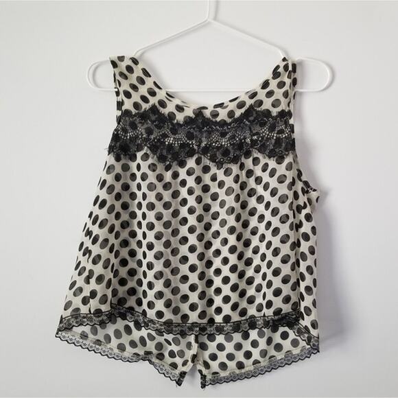 American Rag Polka Dot Black and White Sheer Blouse size Medium - Picture 2 of 7